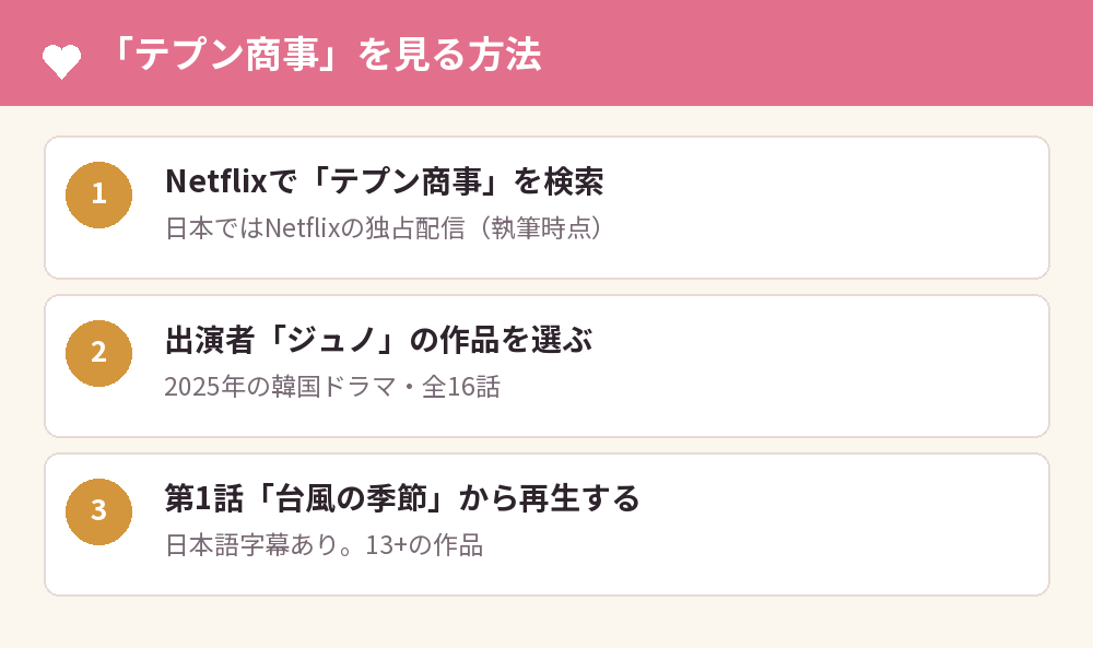 「テプン商事」を見る方法