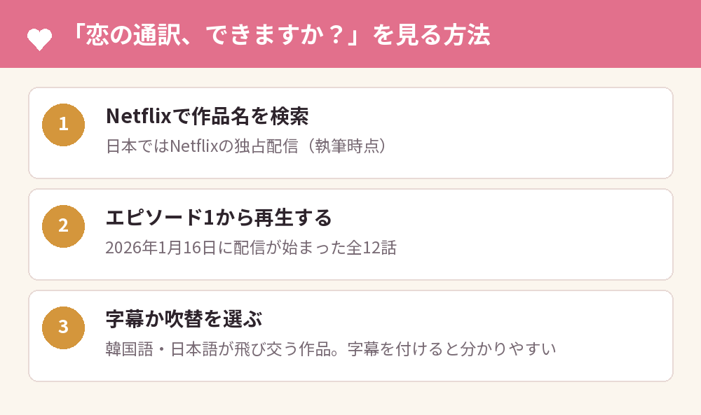 「恋の通訳、できますか？」を見る方法